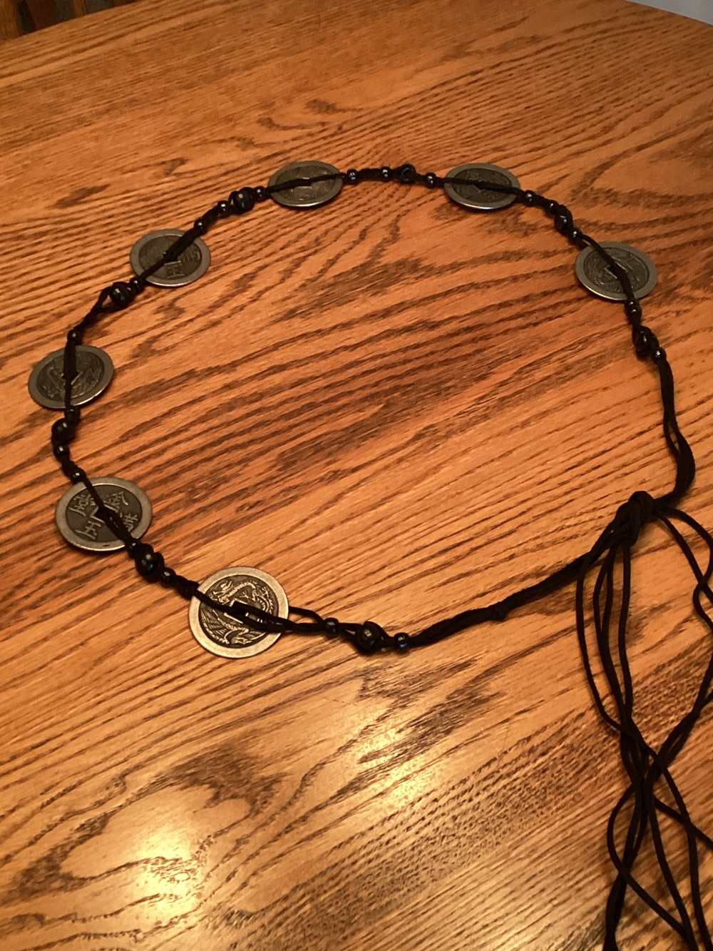 Vintage Style Asian Coin Rope Belt